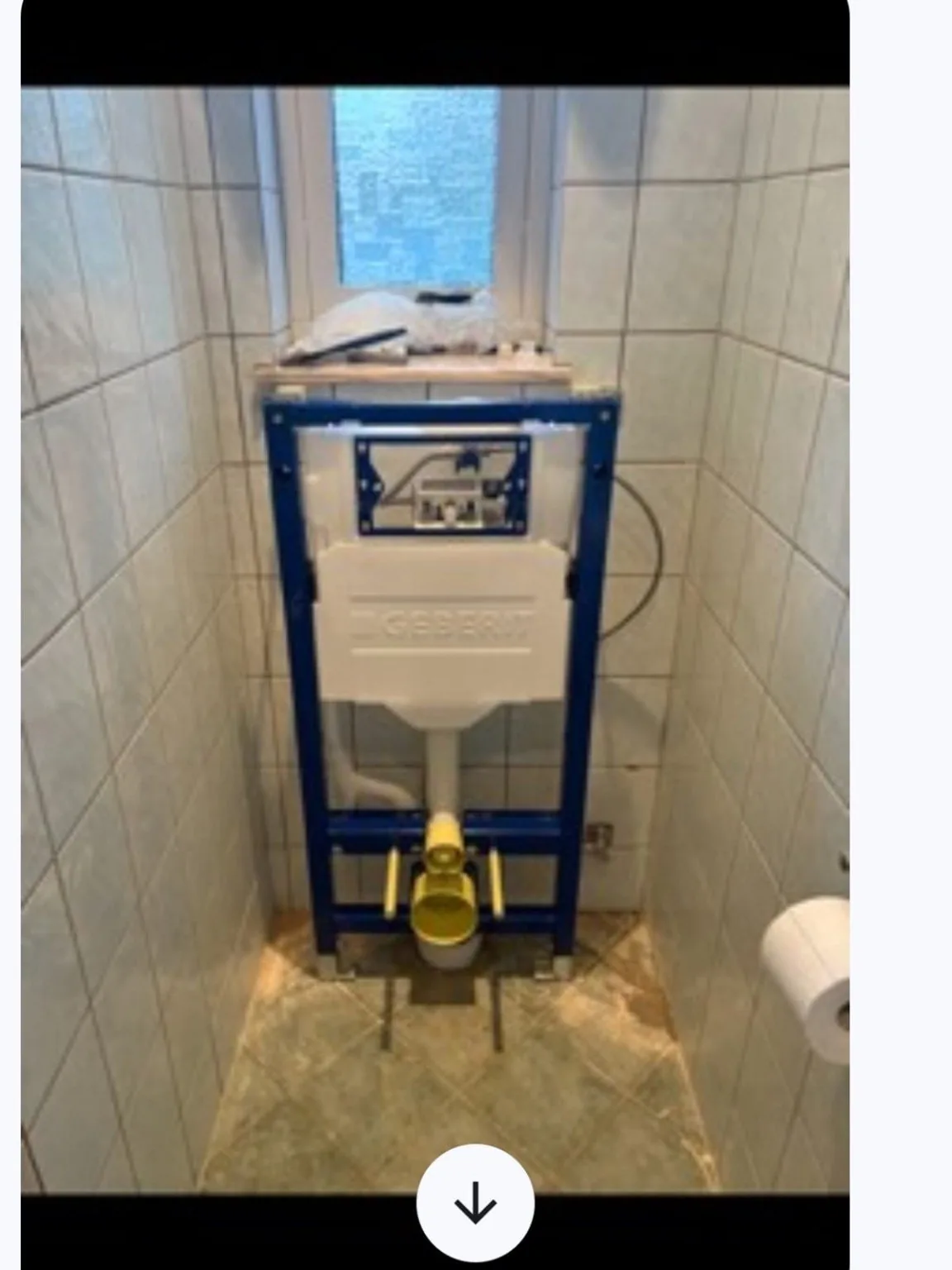 Toiletområde før renovering